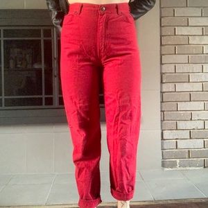 VINTAGE high-waisted red pants